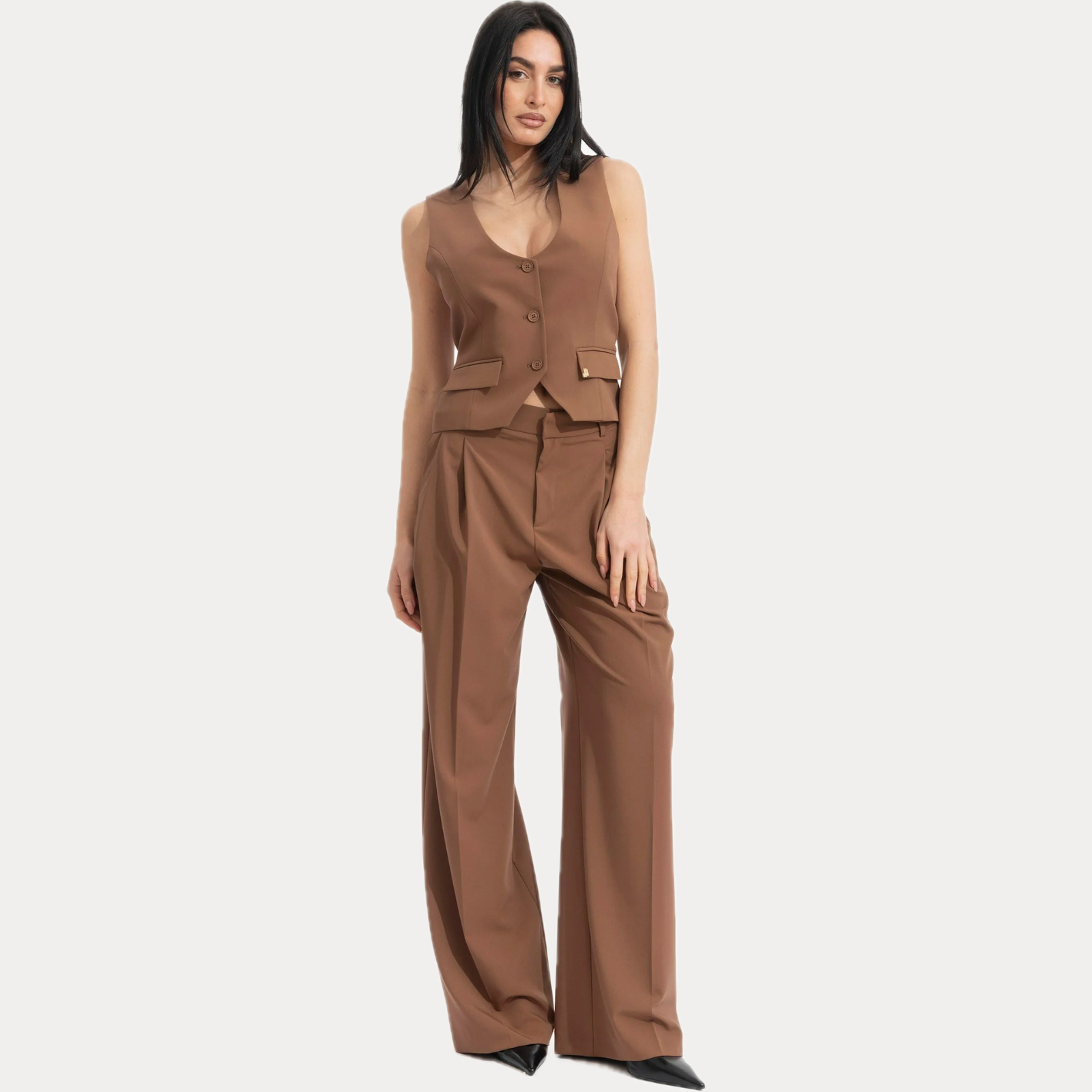 HINNOMINATE PANTALONE DONNA MOKA OVER CON PENCES Mille Di Zemas HINNOMINATE PANTALONE DONNA MOKA OVER CON PENCES Mille Di Zemas