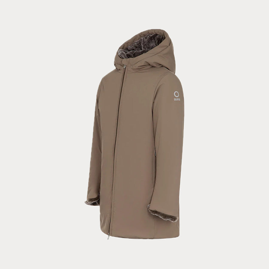 SUNS BOARDS PARKA MODELLO MARMOLADA CON ECOPELLICCIA BEIGE