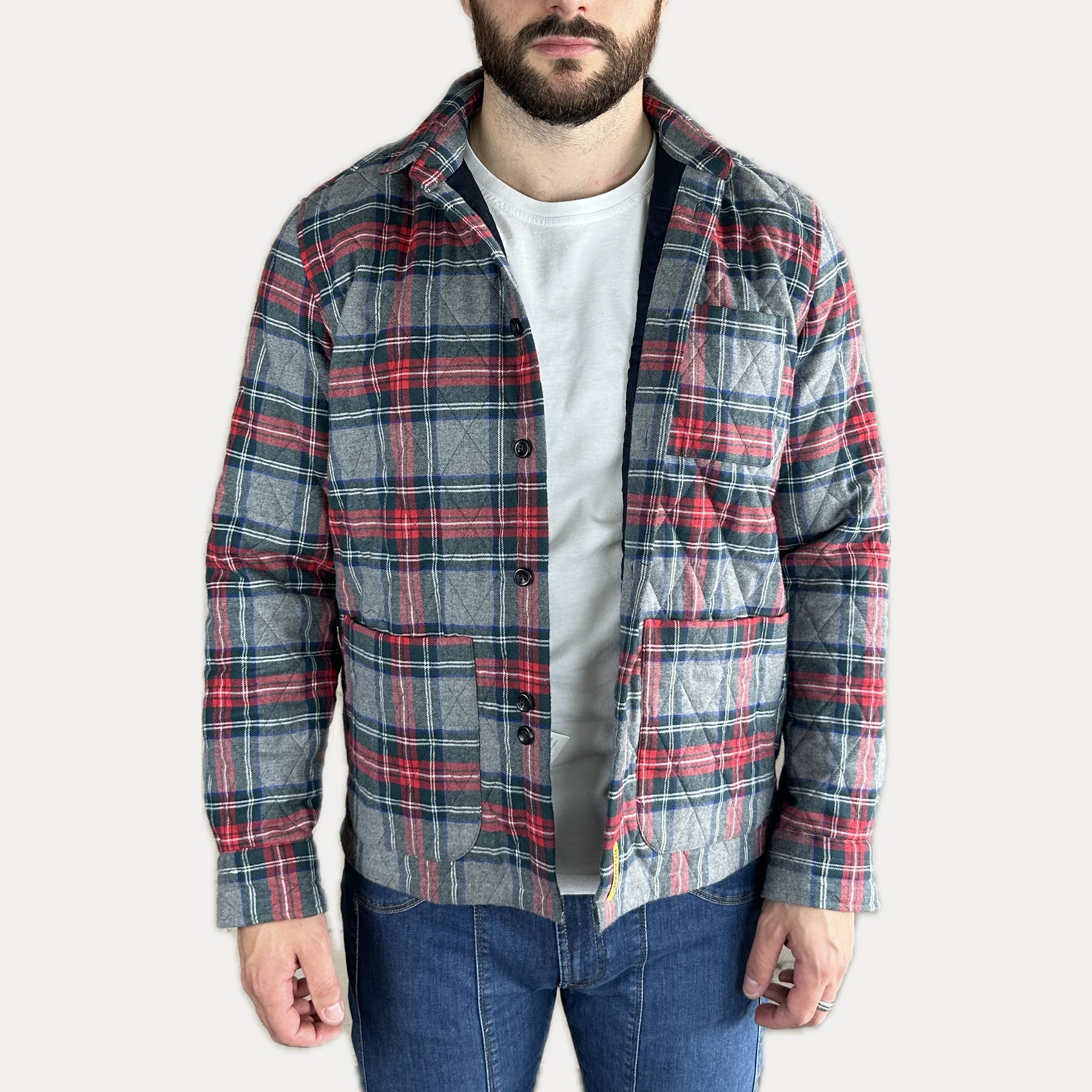 Giacca Camicia Lumberjack Baxter Hazy Blue Imbottita Pile Sherpa – Uomo E Bambino