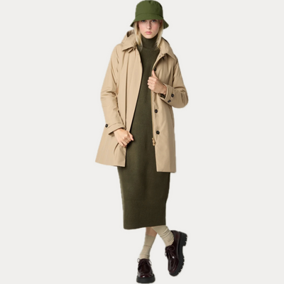 SAVE THE DUCK - IMPERMEABILE DONNA BEIGE 3/4