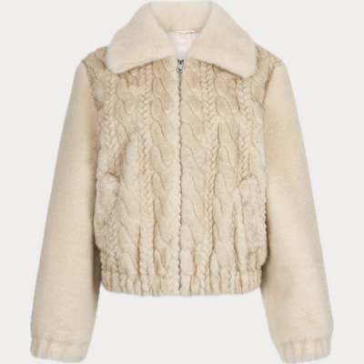 LIUJO - BOMBER DONNA PANNA IN ECOPELLICCIA CON TRECCE