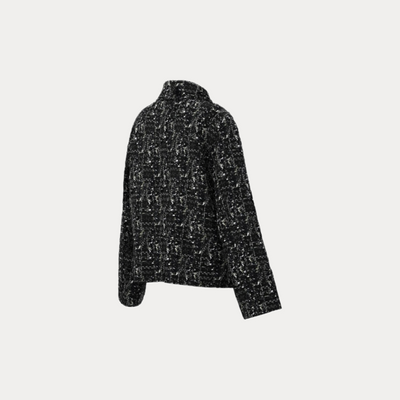 EMME MARELLA - GIACCA DONNA NERA CON PAILLETTES E LUREX RICAMATE