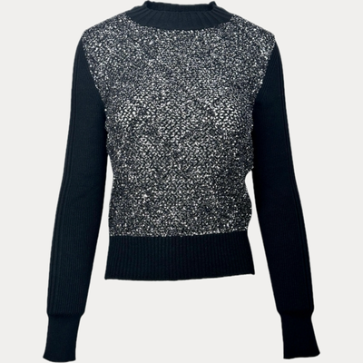 D.EXTERIOR - GIROCOLLO DONNA NERO CON PAILLETTES