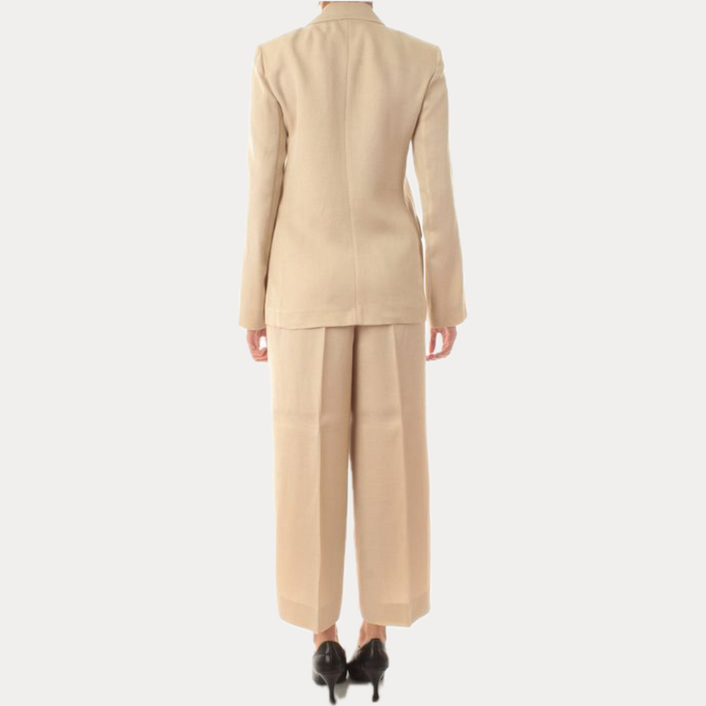 EMME MARELLA - COMPLETO BEIGE DONNA IN MISTO LINO
