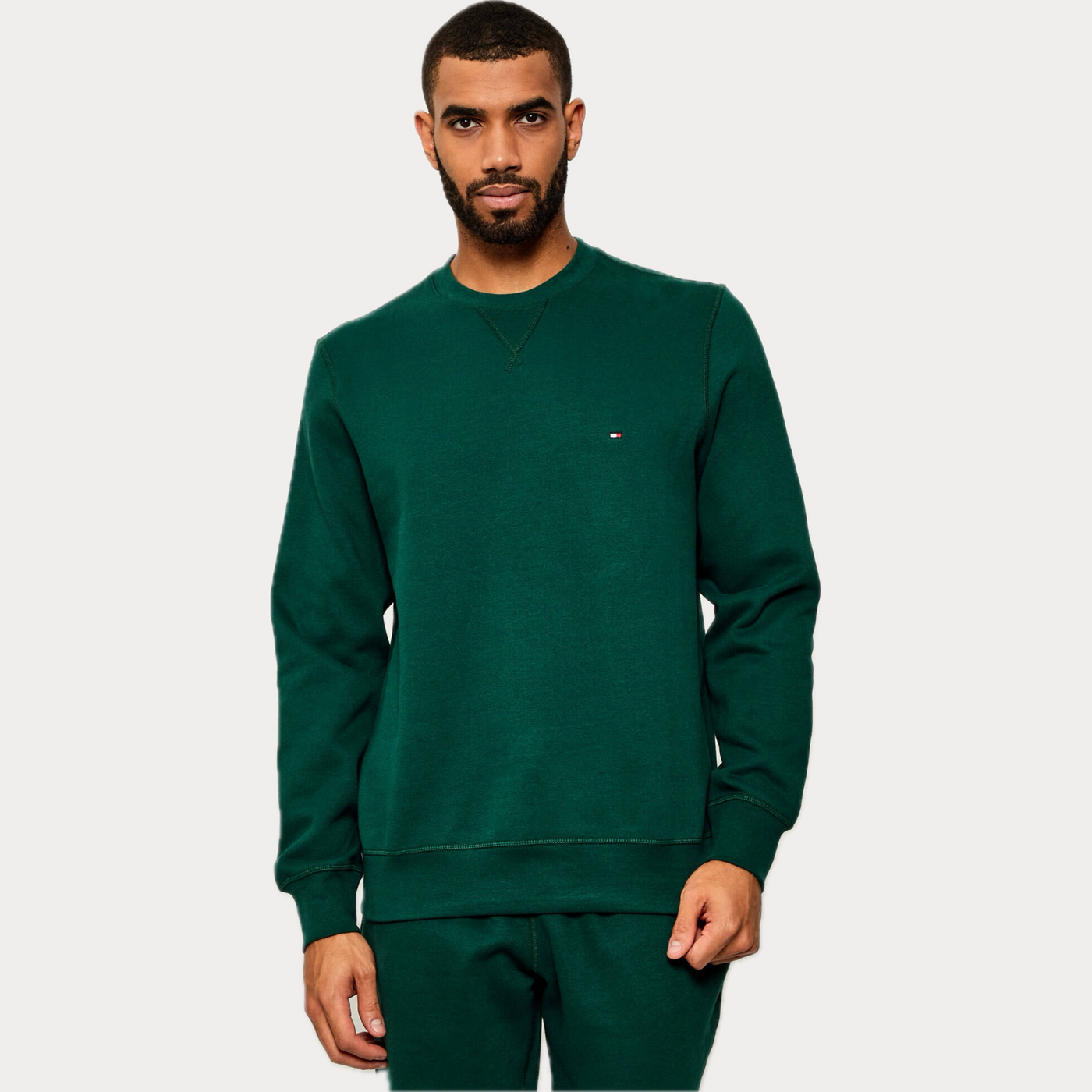 TOMMY HILFIGER - FELPA UOMO VERDE REGULAR FIT