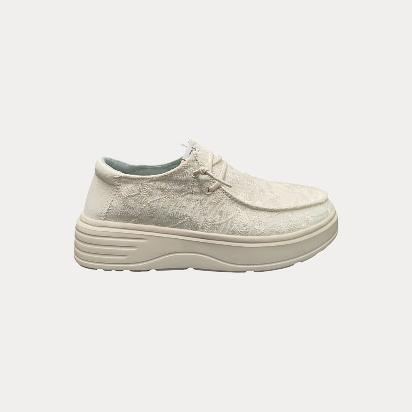 PITAS - SCARPA DONNA BIANCA IN COTONE E PIZZO