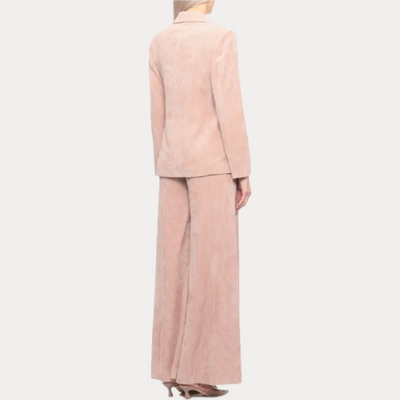 D.EXTERIOR - GIACCA DONNA BEIGE MONOPETTO IN VELLUTO A COSTE