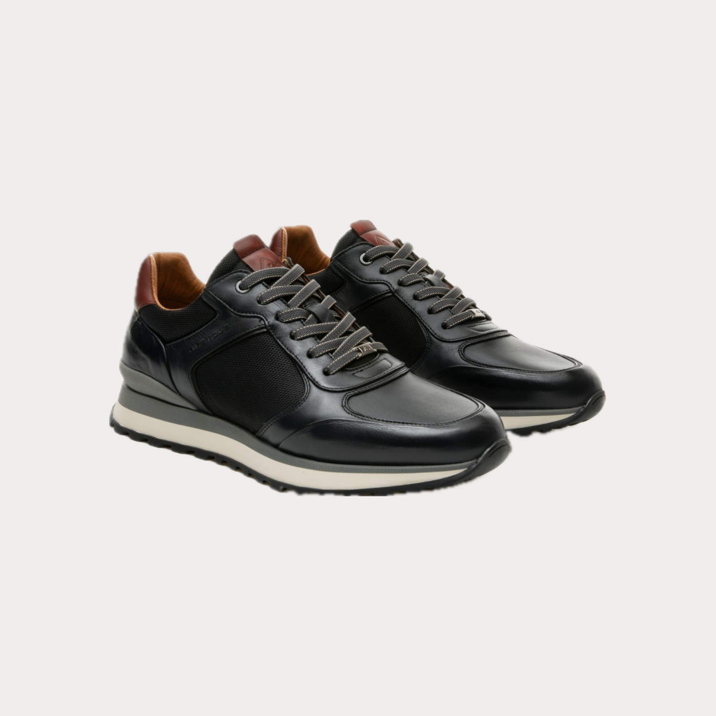 AMBITIOUS - SNEAKERS UOMO ANTRACITE E NERO BROGUE RUNNER
