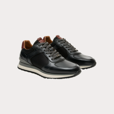 AMBITIOUS - SNEAKERS UOMO ANTRACITE E NERO BROGUE RUNNER