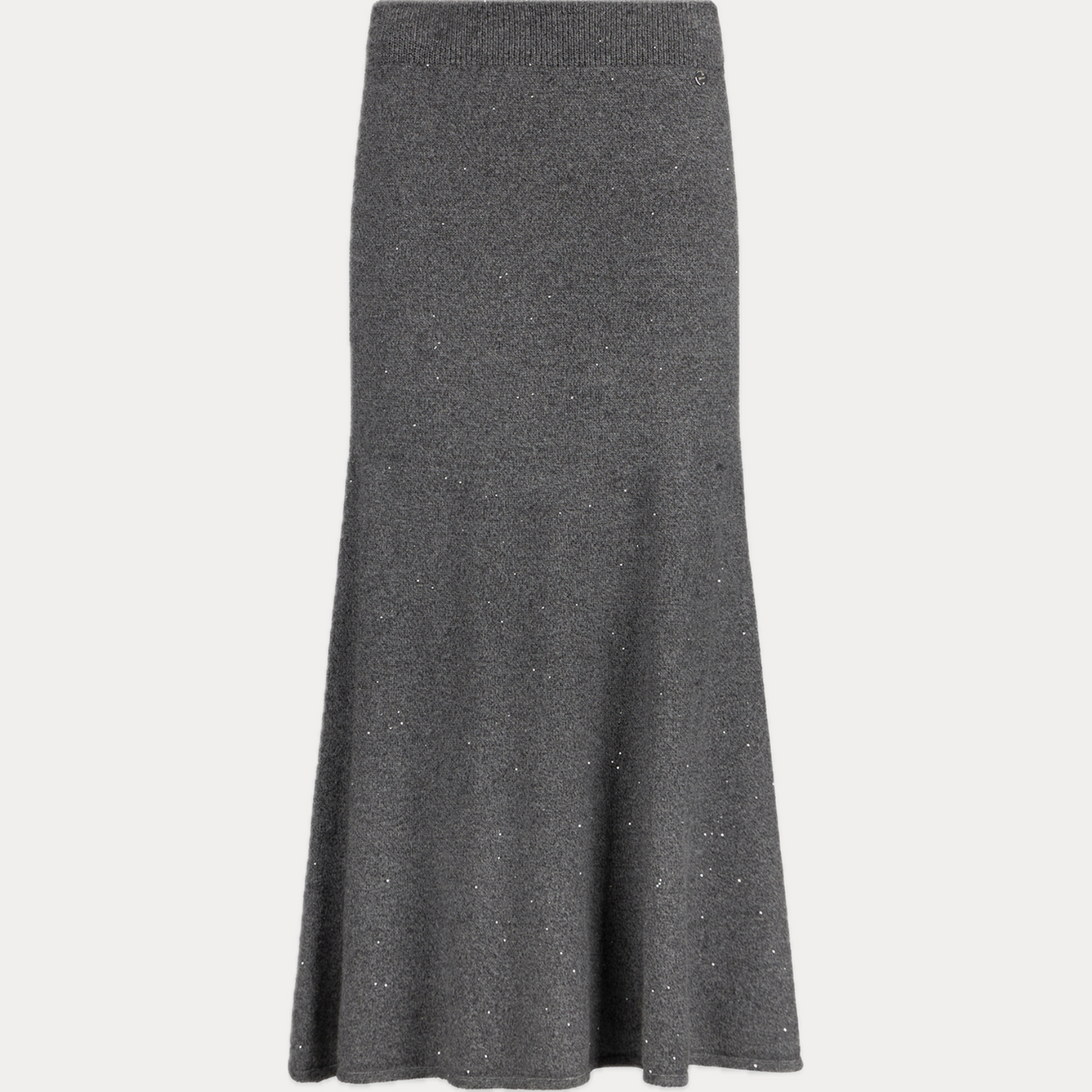 LIUJO - GONNA DONNA GRIGIA IN MAGLIA CON MICRO-PAILLETTES