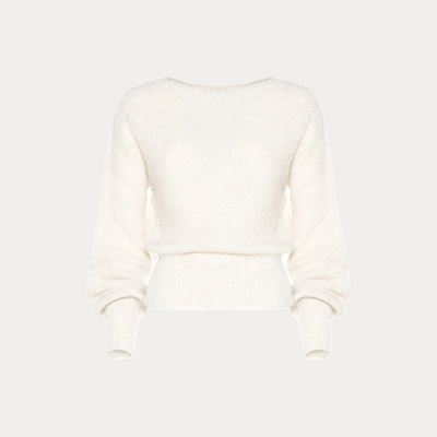 SOALLURE - MAGLIA DONNA PANNA IN PUNTO RISO MISTO LANA