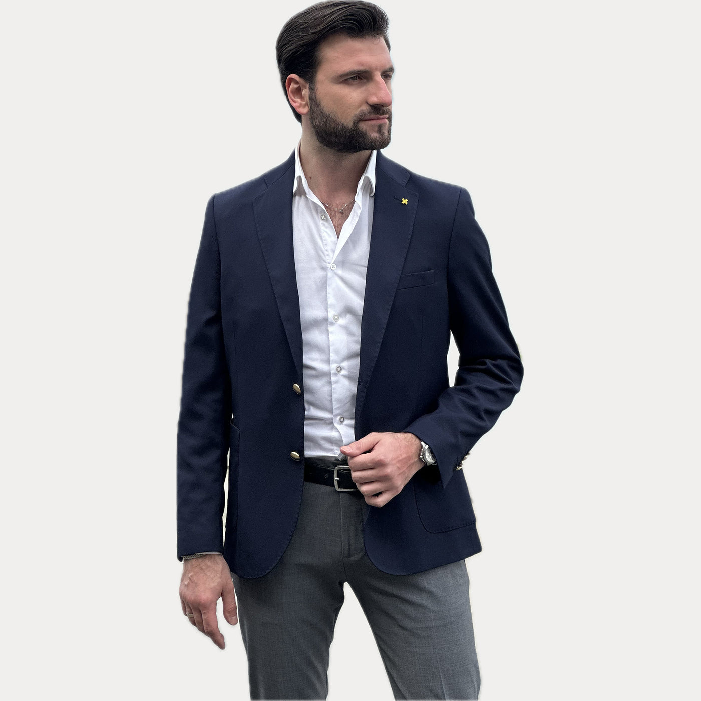 ALESSANDRO GILLES - giacca blu con bottoni oro