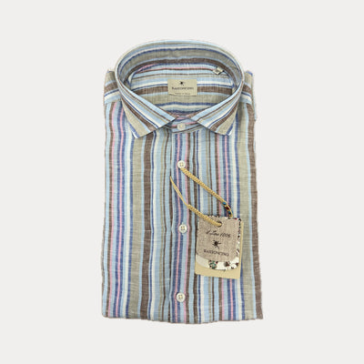 BASTONCINO - Camicia in lino manica lunga