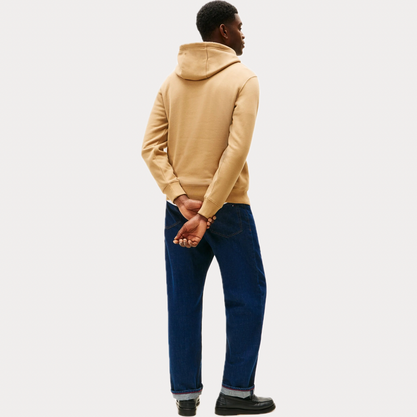 TOMMY HILFIGER - FELPA UOMO CAMMELLO CON CAPPUCCIO