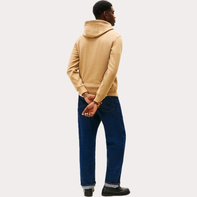 TOMMY HILFIGER - FELPA UOMO CAMMELLO CON CAPPUCCIO