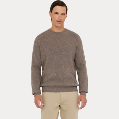 LIUJO - GIROCOLLO UOMO MARRONE A COSTE IN MISTO CASHMERE