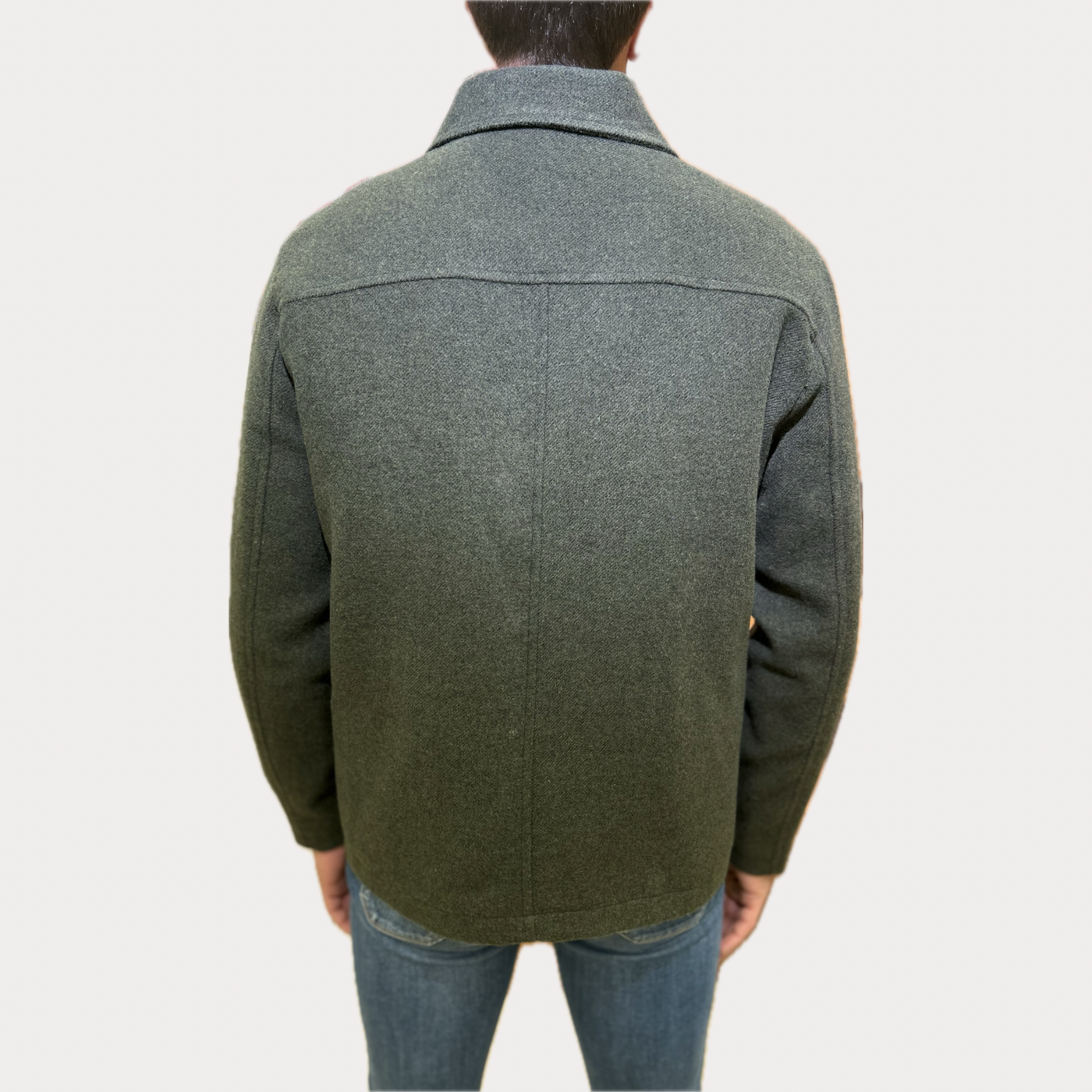 RENAVINE - GIUBBOTTO UOMO MILITARE CON ZIP IN MISTO LANA