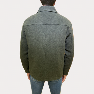 RENAVINE - GIUBBOTTO UOMO MILITARE CON ZIP IN MISTO LANA