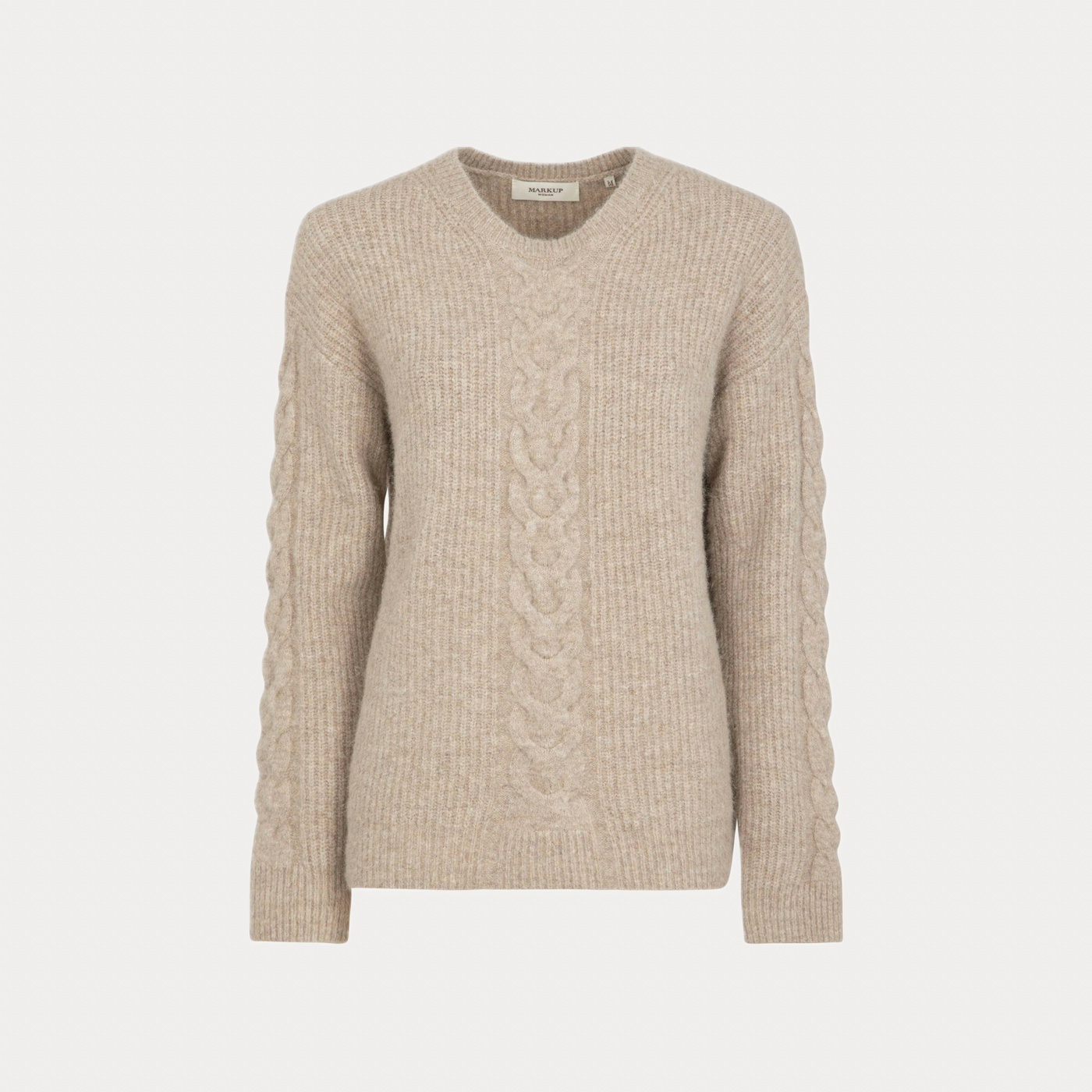 MARK UP - MAGLIA GIROCOLLO DONNA BEIGE CON INSERTI