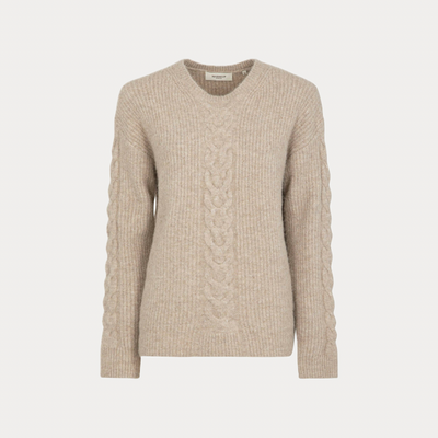 MARK UP - MAGLIA GIROCOLLO DONNA BEIGE CON INSERTI