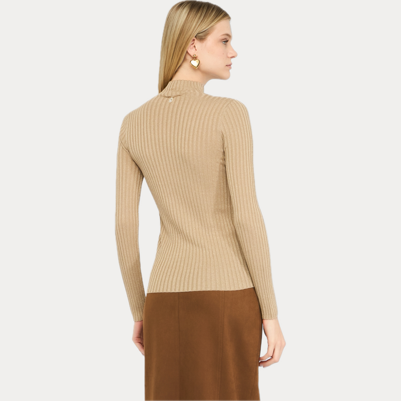 LIUJO - MAGLIA DONNA ORO DOLCEVITA CON LUREX