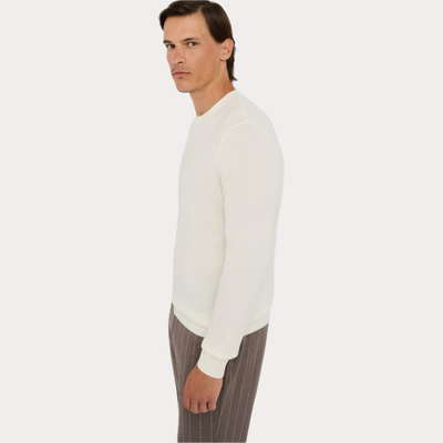 LIUJO - GIROCOLLO UOMO BIANCO IN MISTO CASHMERE