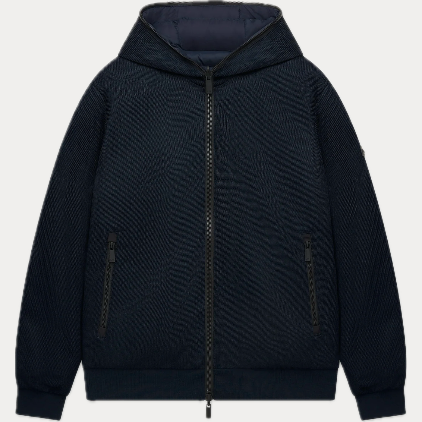 UNITY - BOMBER UOMO BLUE REVERSIBILE CON CAPPUCCIO