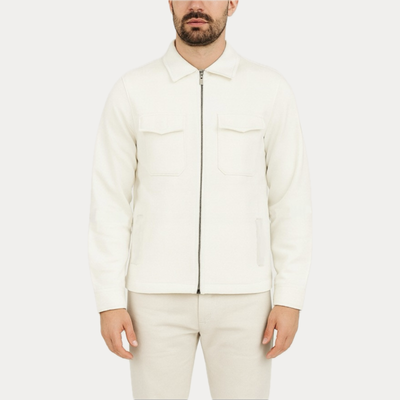 MARK UP - FELPA UOMO LATTE CON ZIP E TASCHE FRONTALI