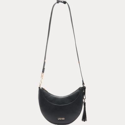 LIUJO - BORSA DONNA NERA A SPALLA CON CHARM
