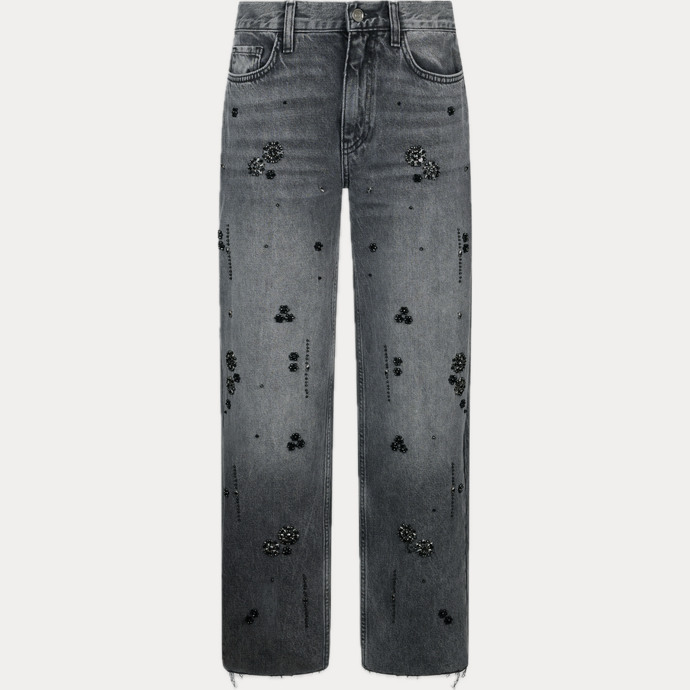LIUJO - JEANS DONNA GRIGIO STRAIGHT CON STRASS