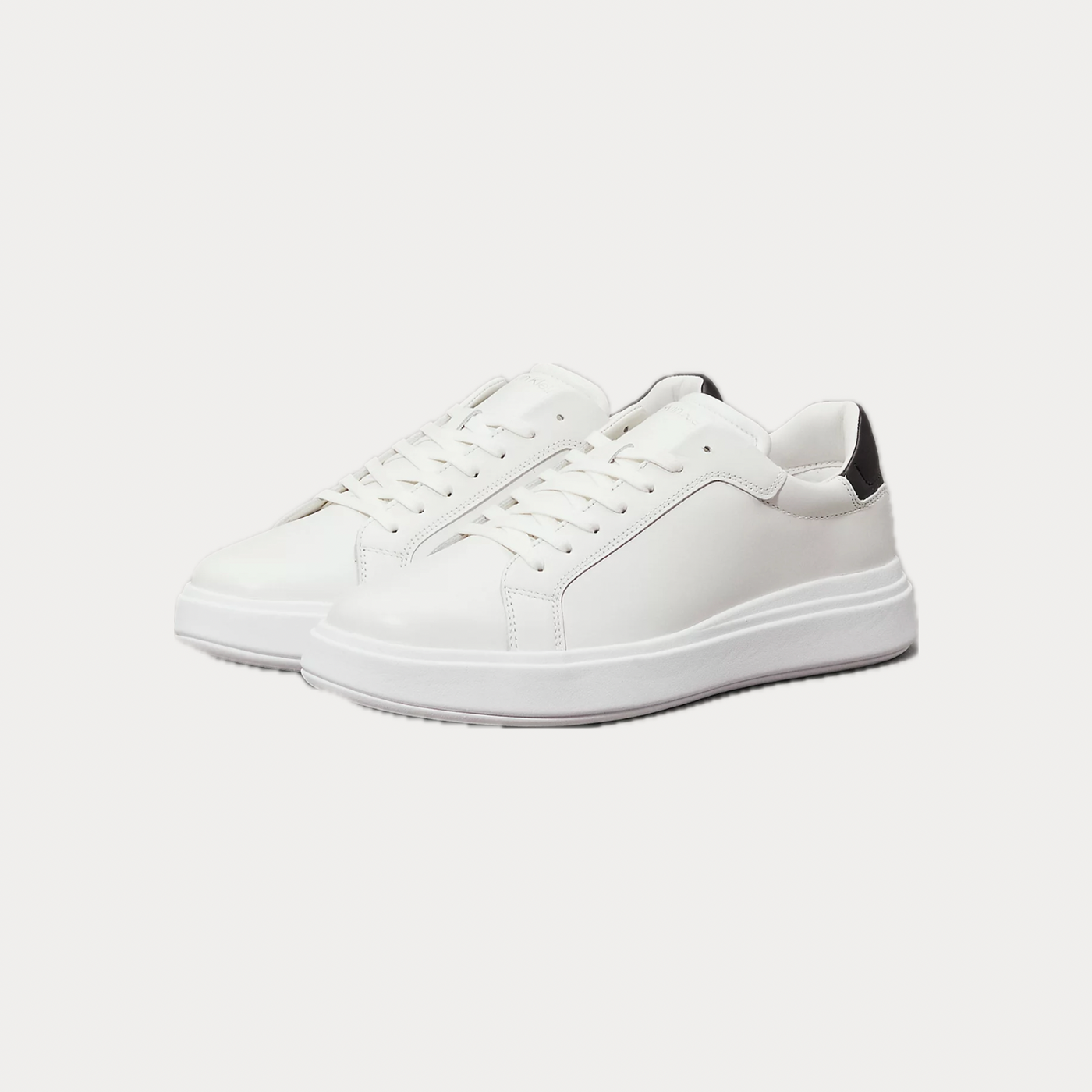 CALVIN KLEIN - SNEAKERS UOMO IN PELLE BIANCA CON LOGO MINIMAL
