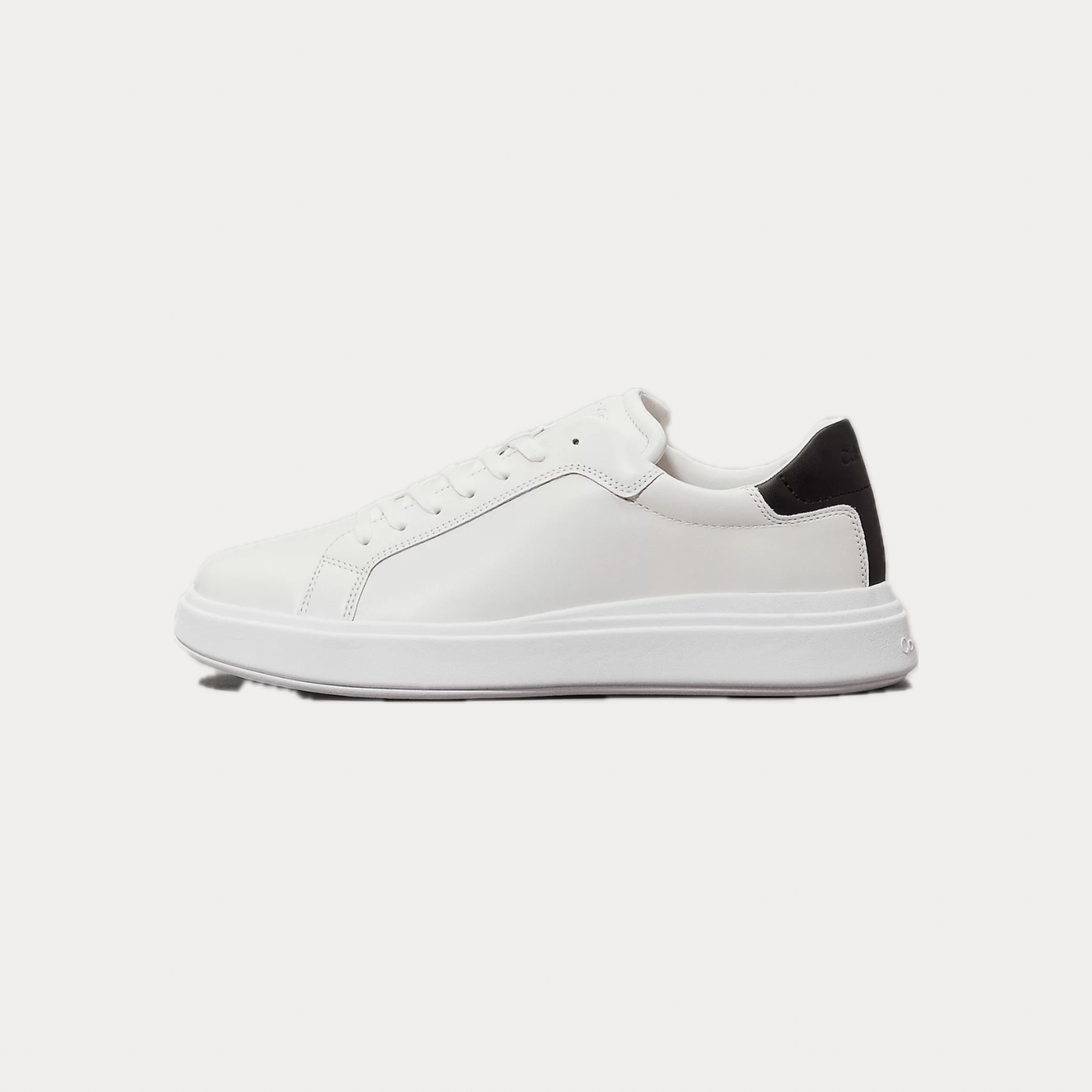 CALVIN KLEIN - SNEAKERS UOMO IN PELLE BIANCA CON LOGO MINIMAL