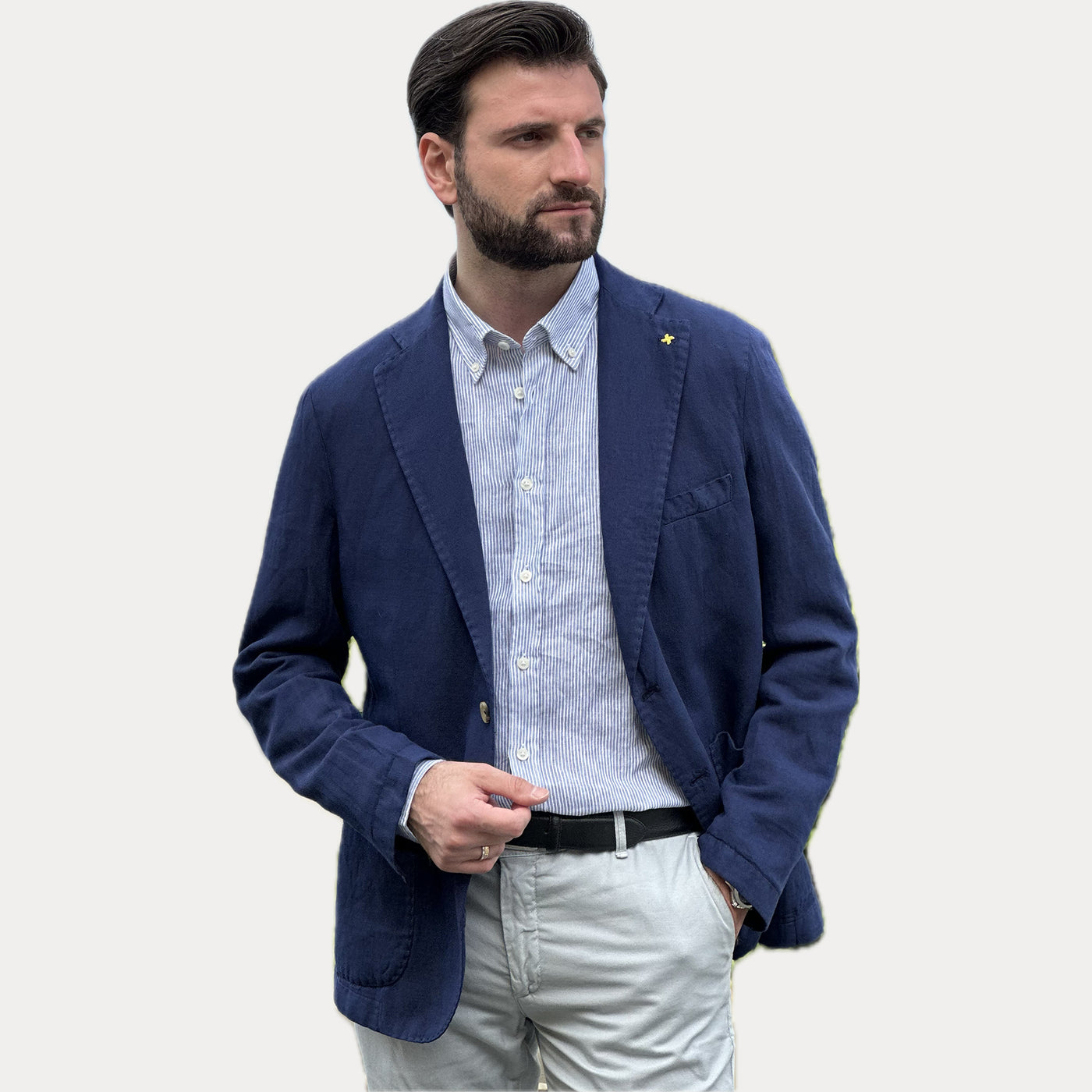 ALESSANDRO GILLES - giacca in lino blu uomo