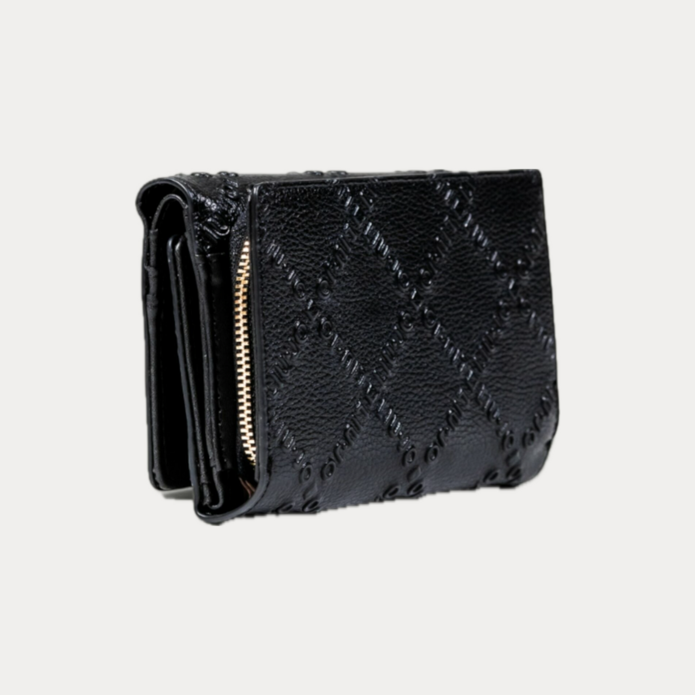 LIUJO - PORTAFOGLIO DONNA NERO GRANDE CON LOGO IN RILIEVO