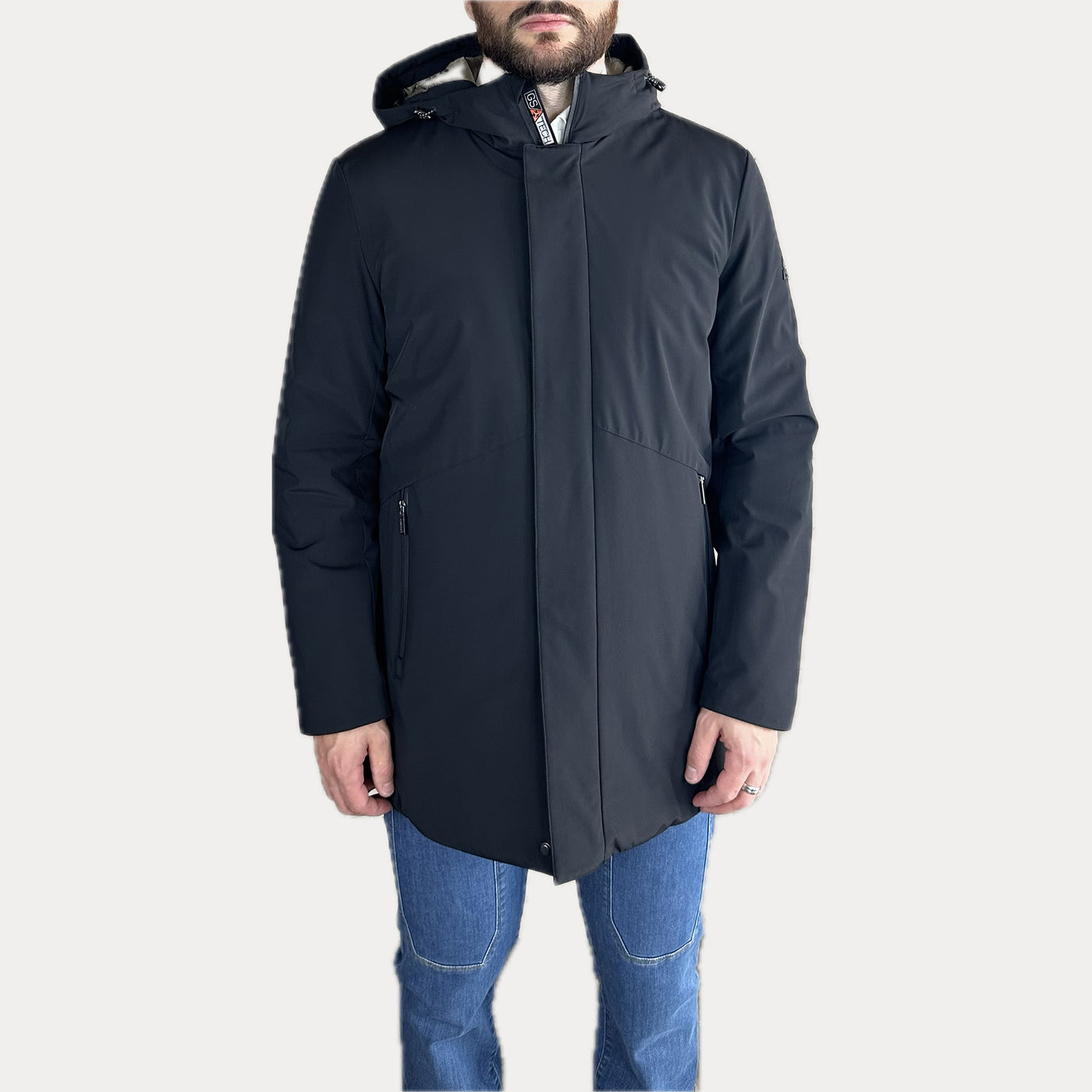 HESKIMO - PARKA UOMO TINTA UNITA CON CAPPUCCIO