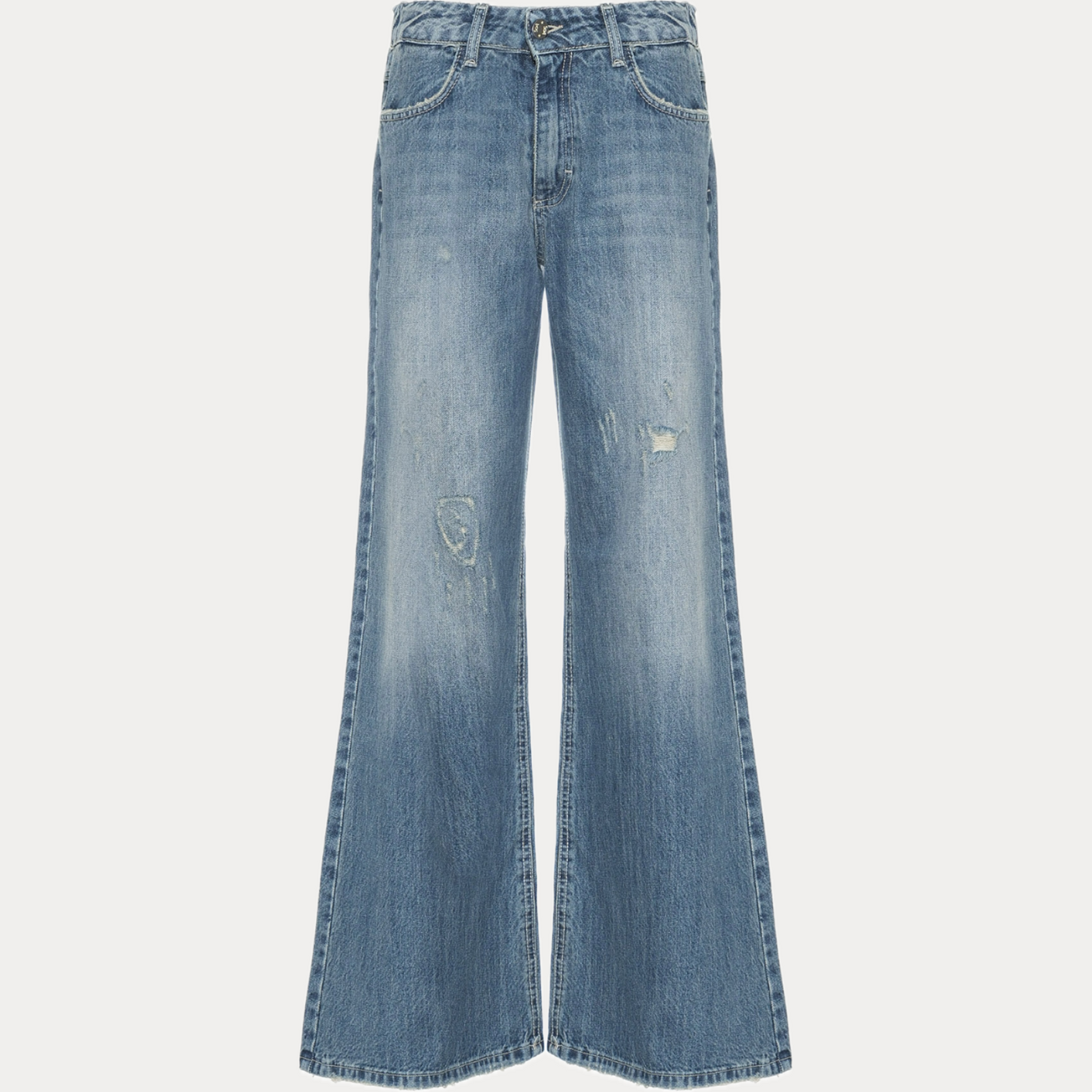 SOALLURE - JEANS DONNA RELAXED FIT A VITA BASSA CON ELASTICO