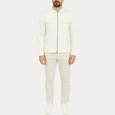 MARK UP - FELPA UOMO LATTE CON ZIP E TASCHE FRONTALI