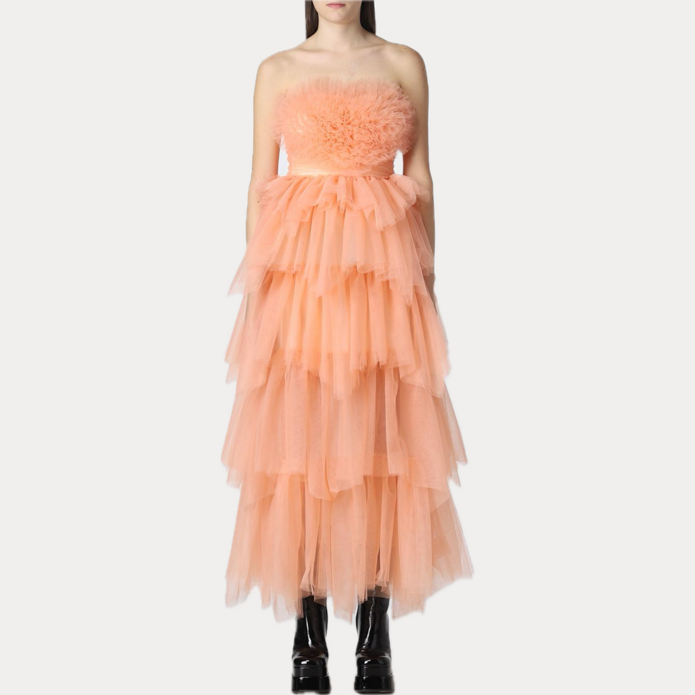 ANIYE BY- Abito donna lungo con balze