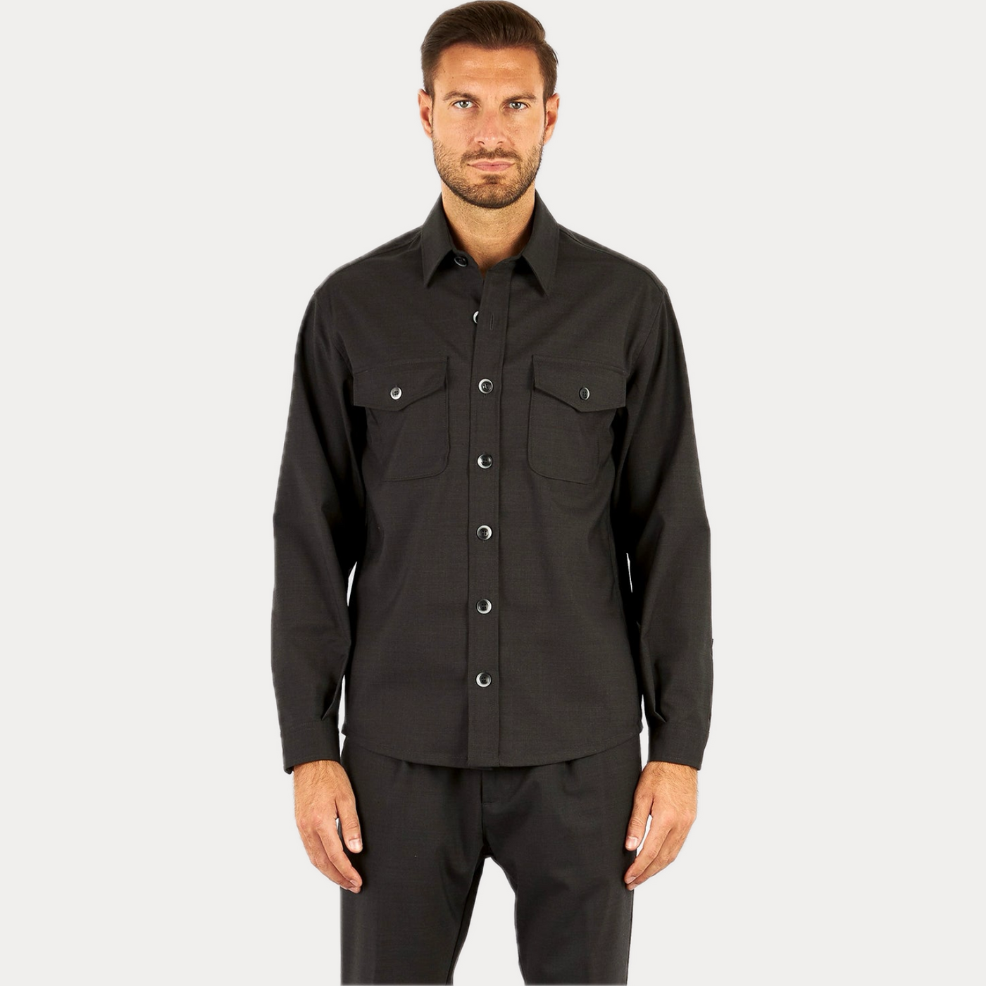 CRUNA - CAMICIA OVERSHIRT IN LANA TECNICA