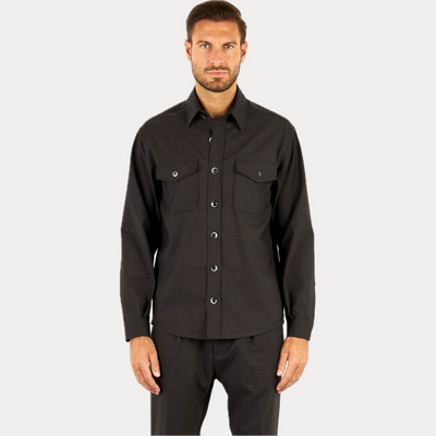 CRUNA - CAMICIA OVERSHIRT IN LANA TECNICA