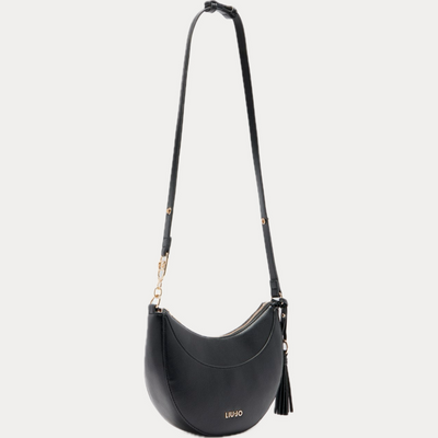 LIUJO - BORSA DONNA NERA A SPALLA CON CHARM