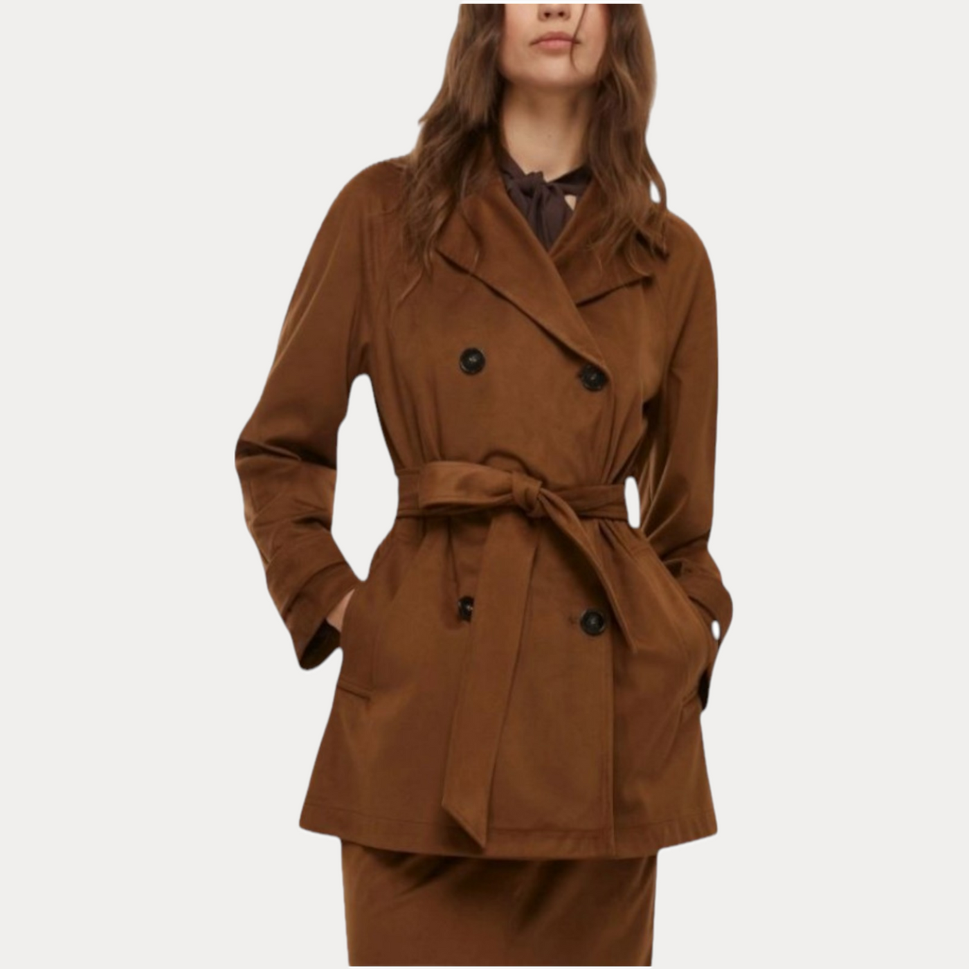 EMME MARELLA - GIACCA DONNA CIOCCOLATO TEAM CON CINTURA