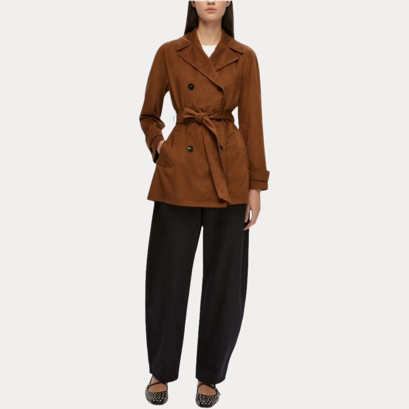 EMME MARELLA - GIACCA DONNA CIOCCOLATO TEAM CON CINTURA