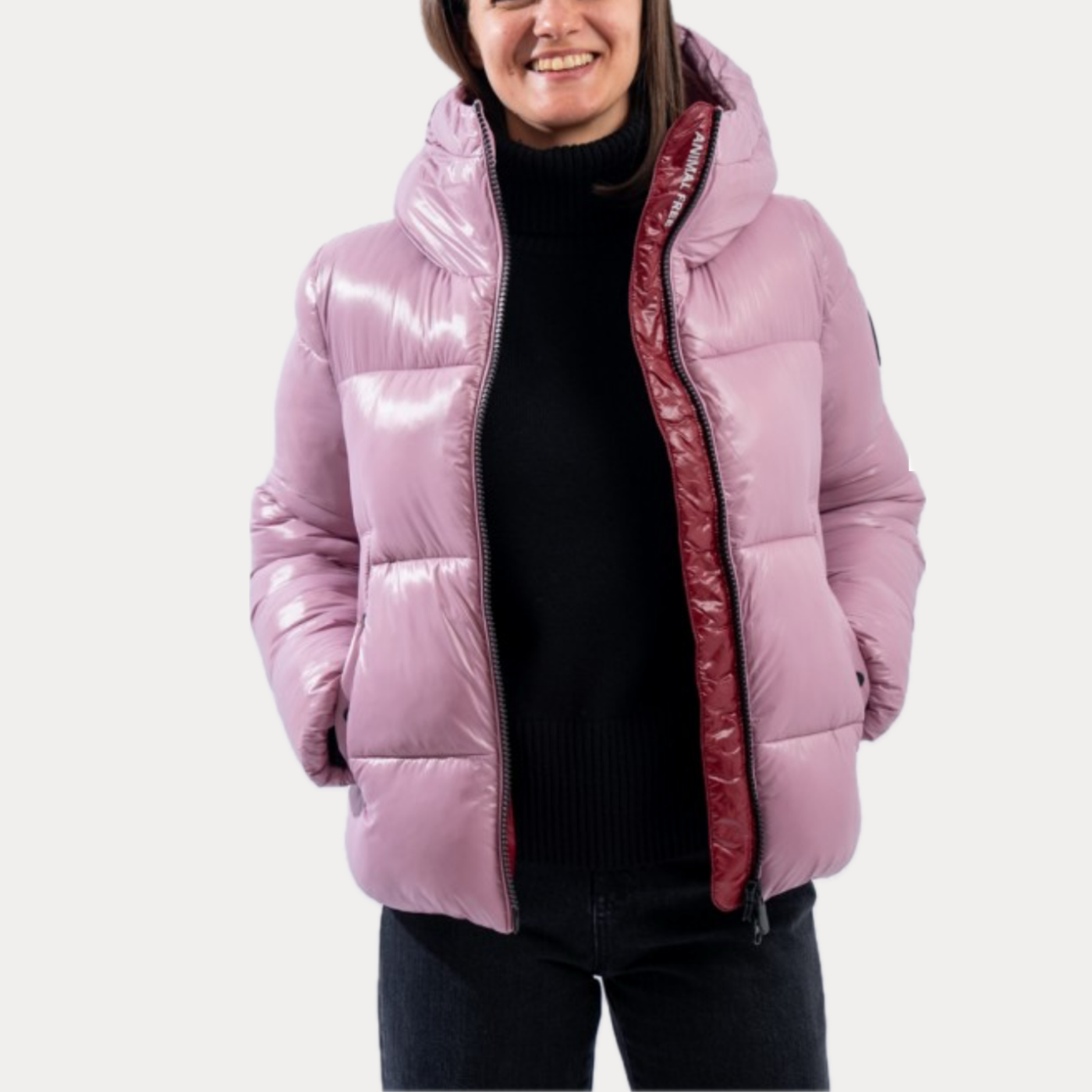 SAVE THE DUCK - BOMBER DONNA ORCHIDEA CORTO CON CAPPUCCIO