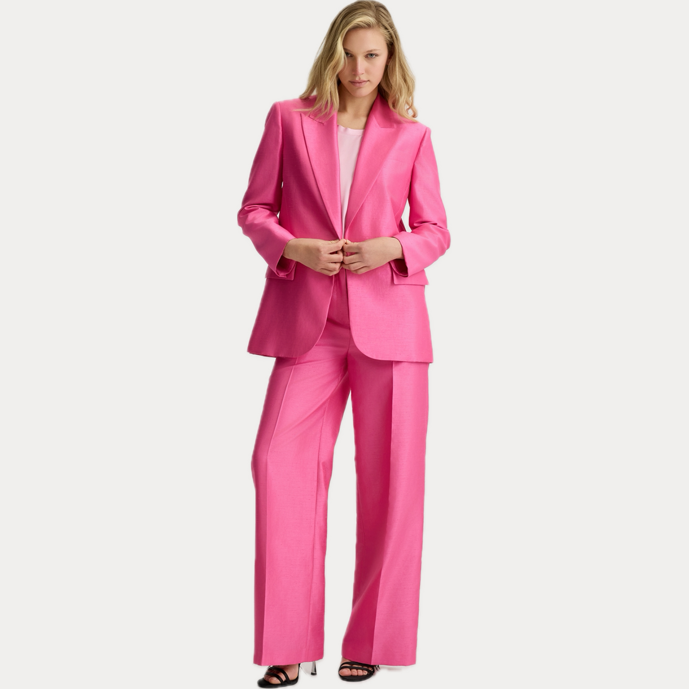 LIUJO - GIACCA DONNA IN SHANTUNG ROSA MONOPETTO
