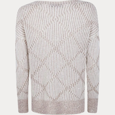 D.EXTERIOR - MAGLIA DONNA GESSO IN MISTO LANA E ALPACA