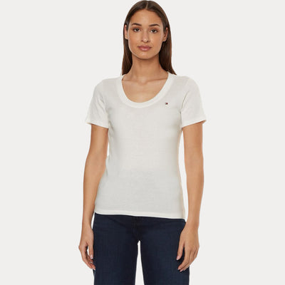 T-shirt Donna aderente in misto cotone e modal