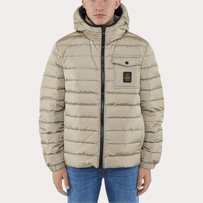 REFRIGIWEAR - PIUMINO UOMO TAUPE IN NYLON