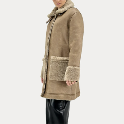 MARK UP -ECO MONTONE DONNA CACAO CON TASCHE A TOPPA