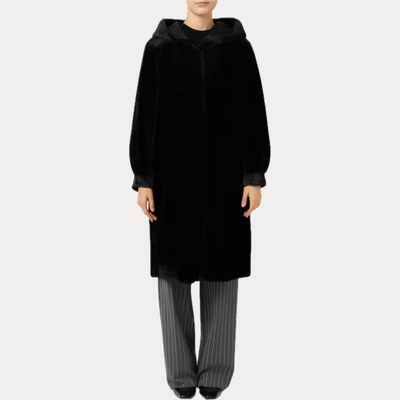 EMME MARELLA - CAPPOTTO DONNA NERO REVERSIBILE
